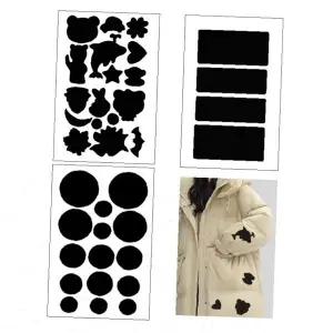 패딩 의류 수선 패치 스티커 셀프 보수 원단 접착 다양한 모양 검정색 패치