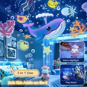 우주프로젝터 야간 조명 프로젝터 보육원 방 공간 회전 USB 충전식 LED 램프 크리스마스 12 필름