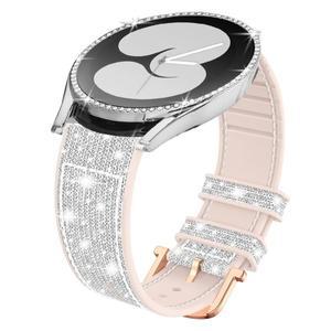 갤럭시 시계 7 6 40mm 밴드 + 강화 유리 보호 케이스 블링 실리콘 스트랩에  2pcs