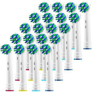 Alayna 오랄비 교체용 브러시 헤드 - Oralb 브라운용 크로스 일반 전동 칫솔 20개 팩 대부분의 베이스와 호환되는 크로스액트 고품질 액션 칫솔모