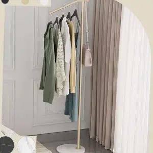 철제 옷걸이 행거 골드 싱글 침실 철제 스탠드 옷걸이 수납 정리 신혼부부 받침 스틸