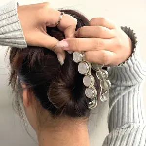 [골드스마일]집게핀 머리핀 포니테일 자개 앞머리핀 헤어액세