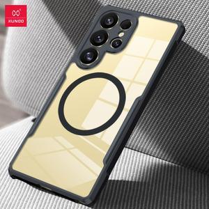 XUNDD 삼성 갤럭시 S24 25 울트라 S23 21 울트라 S22 플러스 에어백 안티드롭 백 클리어 360 마그네틱 케이