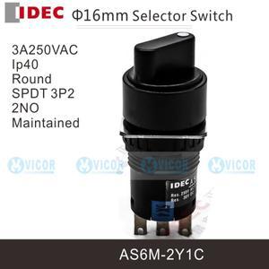 AS6-Y AS6M-3Y2C IDEC M16 셀렉터 스위치 3P 2P 유지 DPDT 라운드 헤드