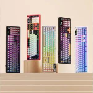 Aula 독거미 F108 pro 유무선 기계식 키보드 풀배열 핫스왑 블루투스 8000mAh 2.4G RGB