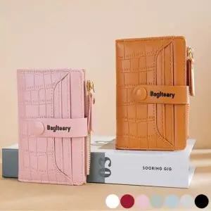 인조가죽 패턴 수납 깔끔한 반지갑 카드 신분증 악어