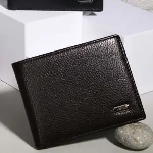 반지갑 선물용 남성 카드 지갑 슬림 브라운