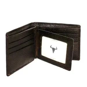 남자 반지갑 라인 심플 카드 가죽 지갑 브라운