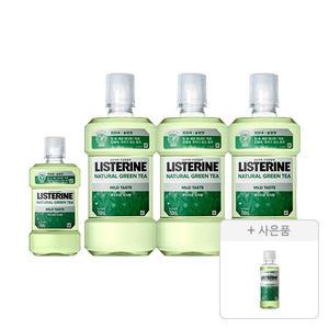 리스테린액 내추럴 그린티 마일드 750ml, 3개+250ml, 1개+증정(그린티 마일드 100ml, 1개)