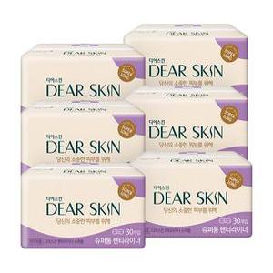 디어스킨 팬티라이너, 슈퍼롱, 30매, 6개