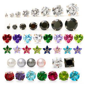 14K GOLD 정품 큐빅 탄생석 하트 진주 데일리 귀걸이