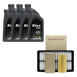 싼타페DM 디젤 엔진오일 킥스 파오 5W30 7리터 순정 오일필터 에어필터 킥스 PAO