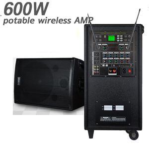 600W 블루투스 USB SD 이동식 무선 충전식 앰프스피커 행사용 녹음 유무선마이크4개사용 헤드마이크