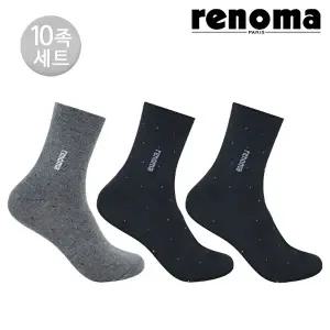 [레노마]남성 도트 중목 신사정장양말 10족세트