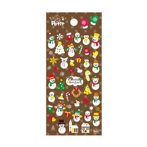 쁘띠팬시 문구 방수 겨울스티커 DA5190-A 안녕 눈사람