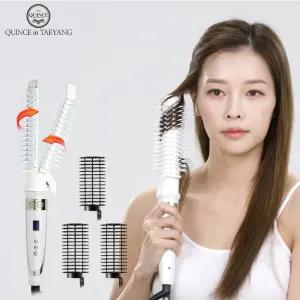 퀸스IN태양 오토롤링 브러쉬고데기 시즌2+헤어롤3개 자동회전 뽕 뿌리볼륨 매직 볼륨웨이브 구르프 빗 헤어롤탈착 봉고데기사용가능 해외겸용