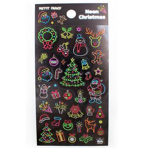 5547 네온 크리스마스 스티커 형광 PVC 겨울 카드 데코 장식