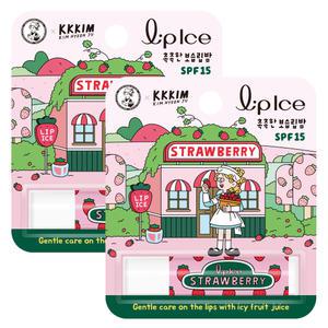 멘소래담 립아이스 스트로베리 립밤x2개 SPF15 과일 자외선차단 프리미엄 립케어