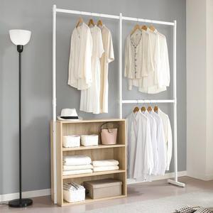 바인 2단 행거 박스형 1600 철제 옷 스탠드 옷걸이 튼튼한 드레스룸 옷장