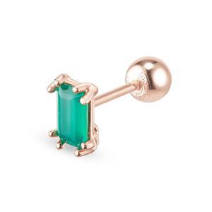 [도로시] 14k 로얄 그린 바게트 피어싱(천연석)(1개)