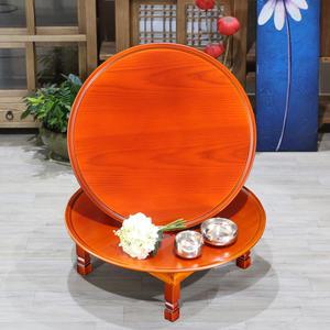 가온공방 원목 원형 밥상 690 접이식 교자상 3~4인용 둥근 좌식테이블