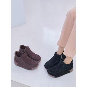 [제이큐]여성 하이탑 키높이 세무 가죽 스니커즈 101635