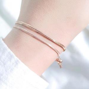 [이어넥핸즈] 써지컬스틸 심플뱀줄팔찌 실버 로즈골드