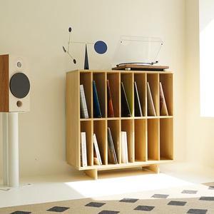 [모아이] 플랜비 매거진렉 선반 2단 LP 수납장_우드