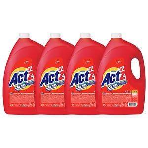 액츠 파워젤 액체세제 드럼 용기, 4.21L, 4개