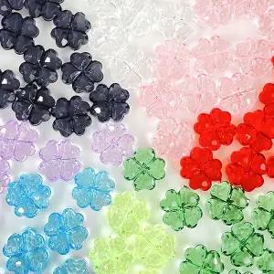 싼비즈 [6437]아크릴통과형 네잎클로버 11mm TR ,1개