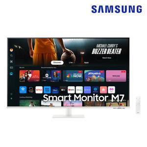 삼성전자 M7 43인치 화이트 스마트모니터 UHD 4K S43DM701 IPTV 게이밍허브 넷플릭스 유튜브 티빙 OTT 삼탠바이미