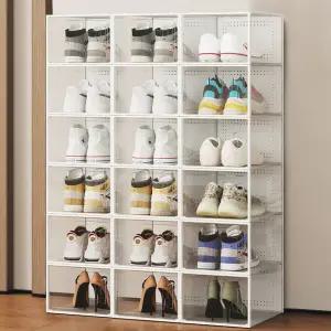 프리슈즈 투명 신발정리함(화이트) 조립식신발수납장