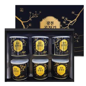 설 명절특선 최고급 국산 광천곱창김 6캔 선물세트 단체선물