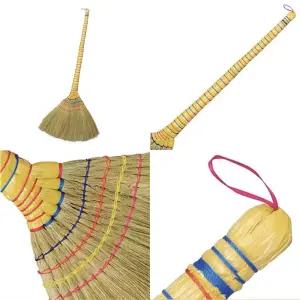 천연재료 갈대방빗자루 청소용품 만능 롱 갈대빗자루 고급 1P 미용실 카펫 고리형