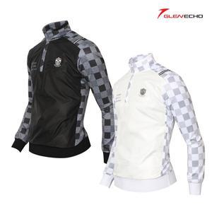 [그렌에코]ges24901 남성 반집업 등배색 프린트 바람막이 티셔츠/스판안감