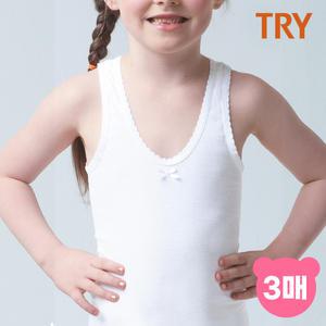 트라이 여아 퓨어 순면 민소매런닝 3매세트