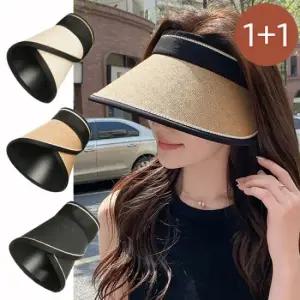 1개+1개 돌돌이 데일리 모던 여름 라탄모자 휴대용 썬캡