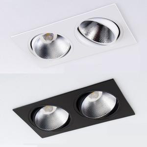 LED 에코 엘라 COB 멀티매입등 2구 사각매입등 각도조절 회전 매립등 40W 다운라이트