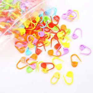 뜨개질부자재 칼라 플라스틱 옷핀형 단수링 코수링 100개