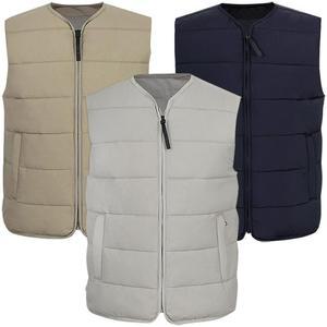 퀄팅라인 집업 노카라 애리 라이트 경량 패딩 조끼