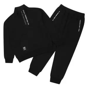 [에스핏]테잎 그래픽 반집업 상하 세트복 - 블랙 (SJY711MKTR03)_CJ
