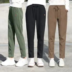 동대문스타일 여성 겨울바지 코듀로이 세미일자 스판 밴딩 기모팬츠 DG3518(기모)