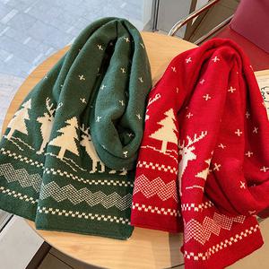 크리스마스 니트 목도리 남자 여자 성탄절 머플러 트리 단체 대량 선물