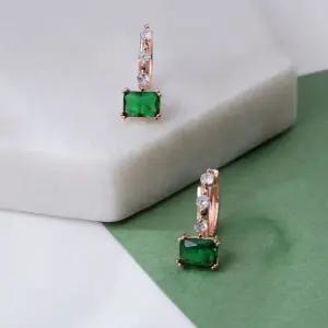 14K G.F 포레스트 에메랄드 원터치 링 귀걸이 EA2402