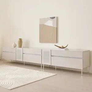 플랜데코 노바 미드센추리 거실장 티비다이 서랍장 세트 3000