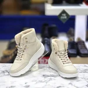 [허시파피]여성 5cm 광폭 털 스니커즈 부츠 3FQ610