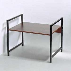 [IXHIZ868_4B]2단 전자레인지 선반 (H타입) (월넛+블랙)