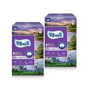 6입 미용용품 명작순수 잘풀리는집 미용티슈 240매 2개 화장티슈