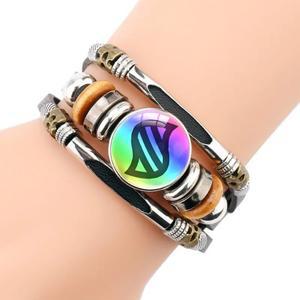 만화 피카츄 메가 스톤 소가죽 팔찌, 애니메이션 주변 코스프레 손목 밴드, 패션 유리 카보숑 조절 가능 팔찌, 20cm