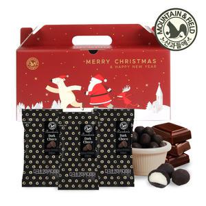 [산과들에] 다크초콜릿마카다미아 20봉 선물세트 / 초콜릿 견과류 간식 / 크리스마스 산타 선물세트